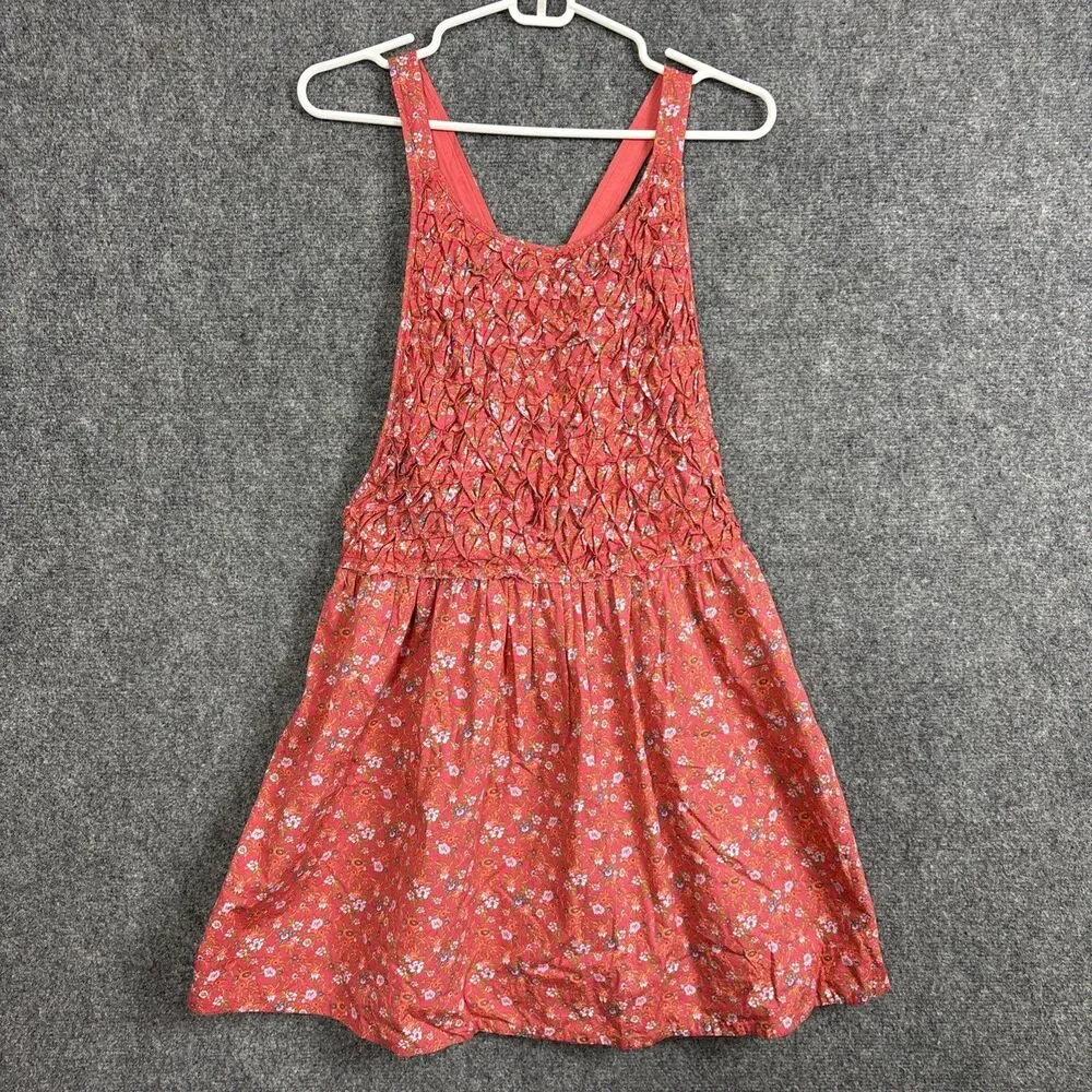 Free People Dress Womens Size XS Orange Floral Peasant Summer